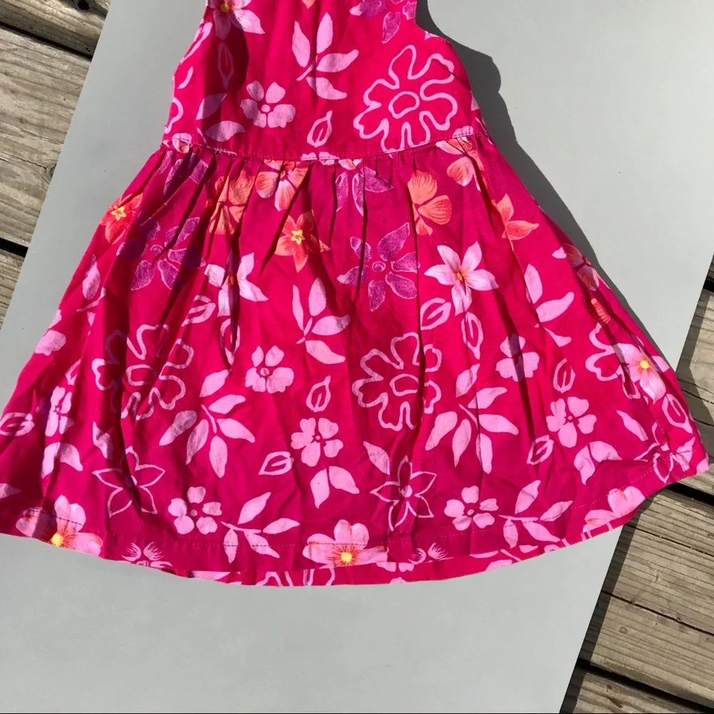 Little Lindsey Fuchsia Floral Tropical Sun Summer Dress Size 24M 100% Cotton